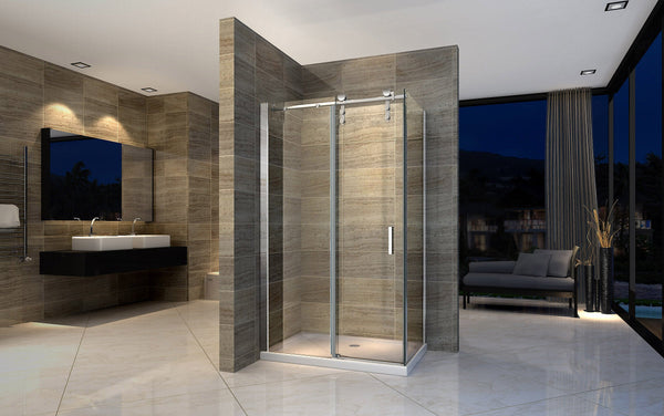 Luxury Chrome Framless Sliding Door Rectangle Shower Box - 800x1200x1950