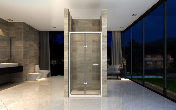 Modern Chrome Bifold Shower Door - 900x1950, Adjustment range - 880-920