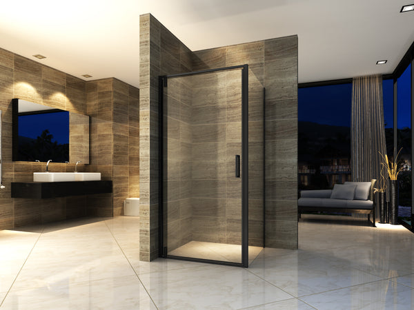 Modern Black 2 Side wall Square Swing Door Shower - 900x900x1950