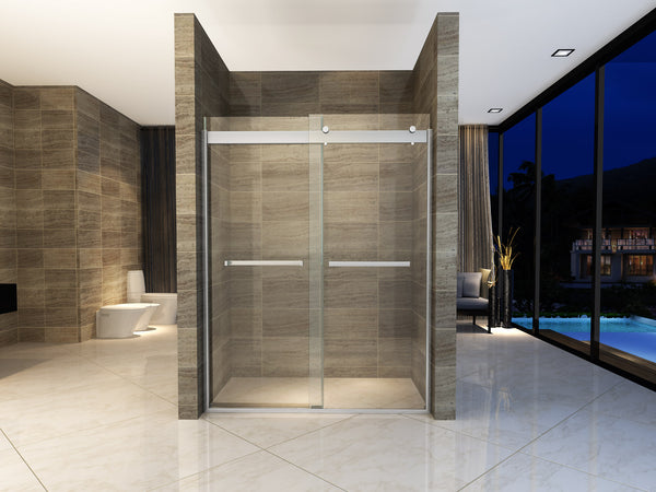 Luxury Chrome Framless Sliding Shower Door - 1200x1950