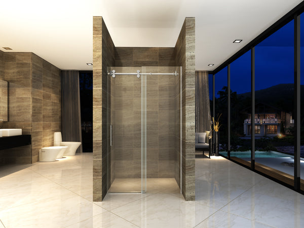 Luxury Chrome Framless Sliding Shower Door - 1000x1950