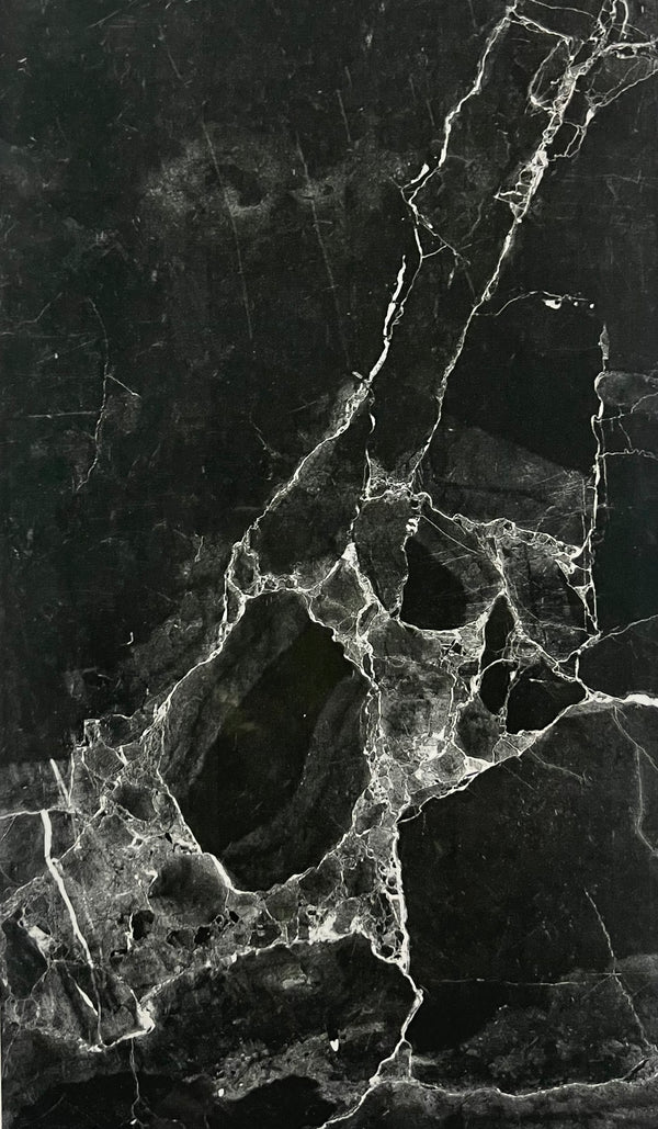 300x600 Glossed Black Watermarked Marble Tile