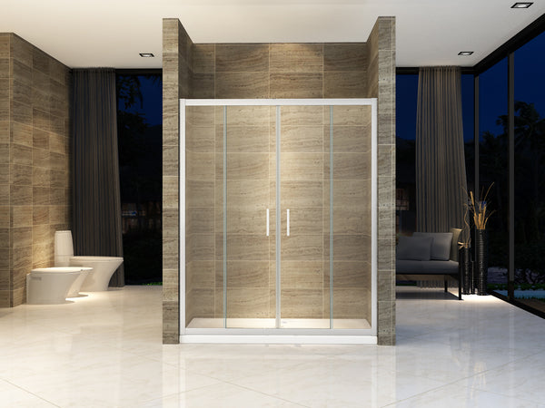 Luxury Framed Chrome Sliding Shower Door - 1200x1950