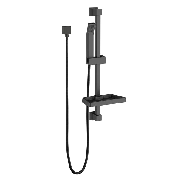 Slim Square Shower Rail Matt Black